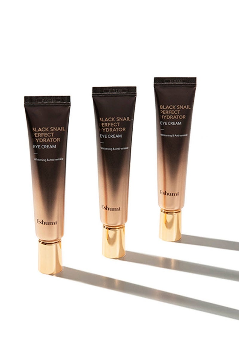 Eshumi Black Snail Perfect Hydrator Eye Cream 40ml targets fine lines, boosts hydration, improves elasticity, and brightens dark circles—revitalizing the delicate under-eye area for a youthful, refreshed look - Image 1