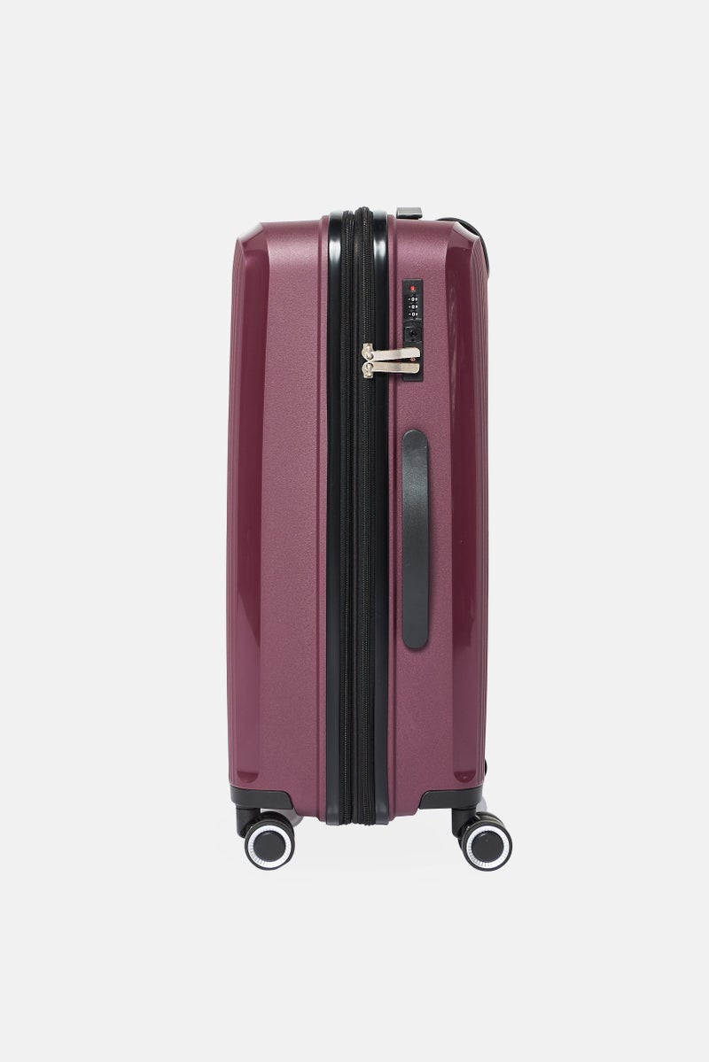 YOTO 24 Inch Brand Logo Expandable Hardshell Check In Spinner Luggage, Maroon  - Image 4