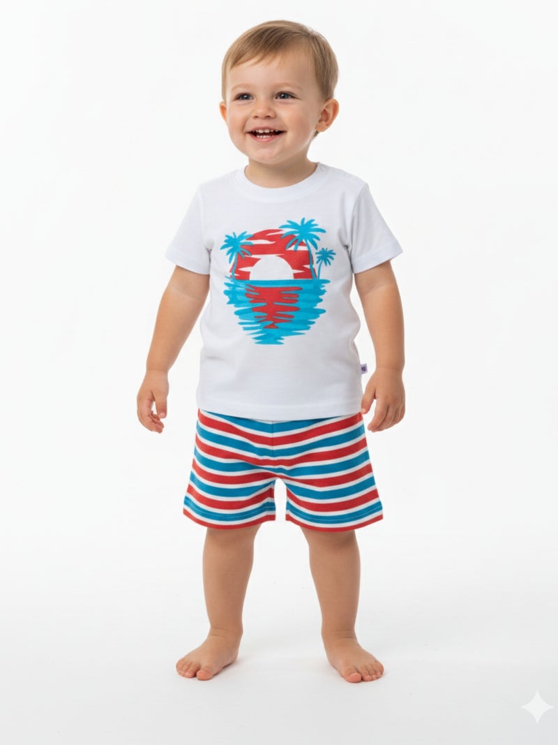 Pranava Boys Organic Cotton T-Shirt & Shorts Set - Image 1