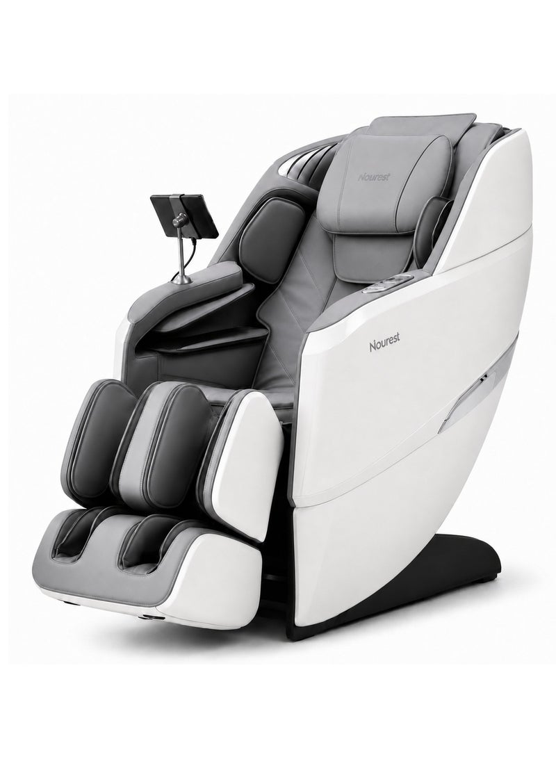 Nourest Eva Full Body 3D Massage Chair with SL-Track, Zero Gravity Recliner, Intelligent Body Scan, 18 Auto Programs, Heat, Foot Rollers, Air Compression, Voice Control & Bluetooth – Light Grey - Image 1