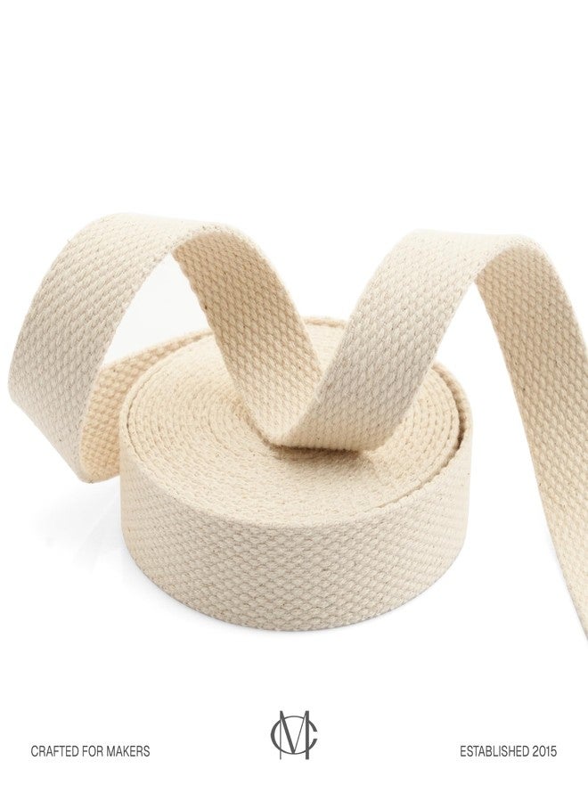 CRAFTMEMORE Natural Cotton Webbing Ribbon for Arts & Crafts, Fabric Purse Strap, Belting, Tote Bags (1 Inch, 50 Yards) - Image 3