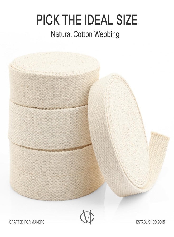 CRAFTMEMORE Natural Cotton Webbing Ribbon for Arts & Crafts, Fabric Purse Strap, Belting, Tote Bags (1 Inch, 50 Yards) - Image 5