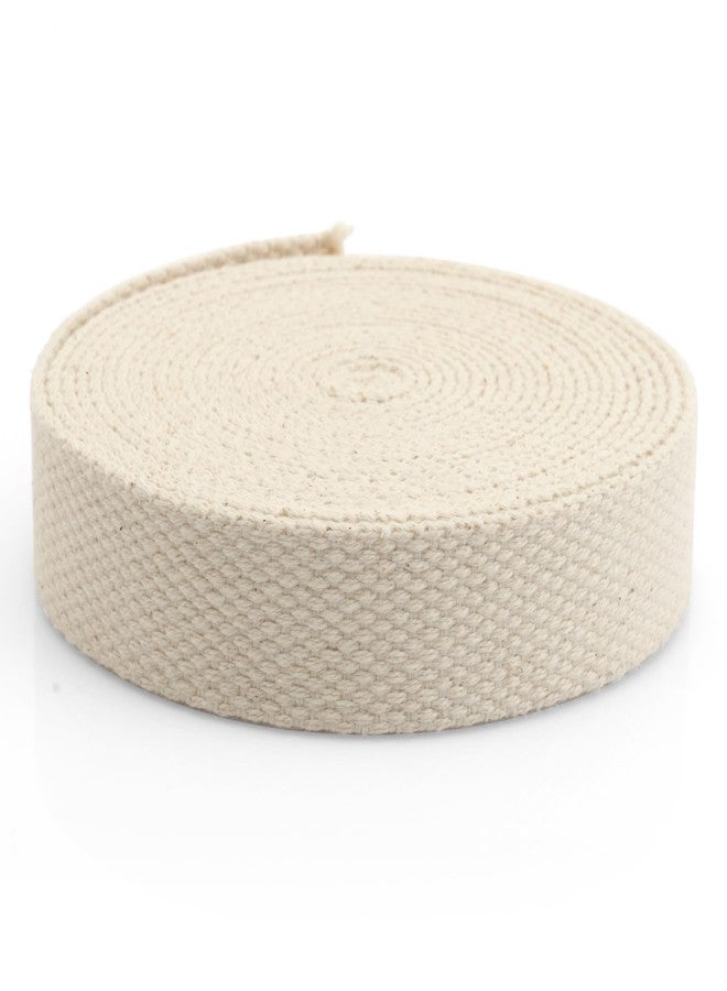 CRAFTMEMORE Natural Cotton Webbing Ribbon for Arts & Crafts, Fabric Purse Strap, Belting, Tote Bags (1 Inch, 50 Yards) - Image 1