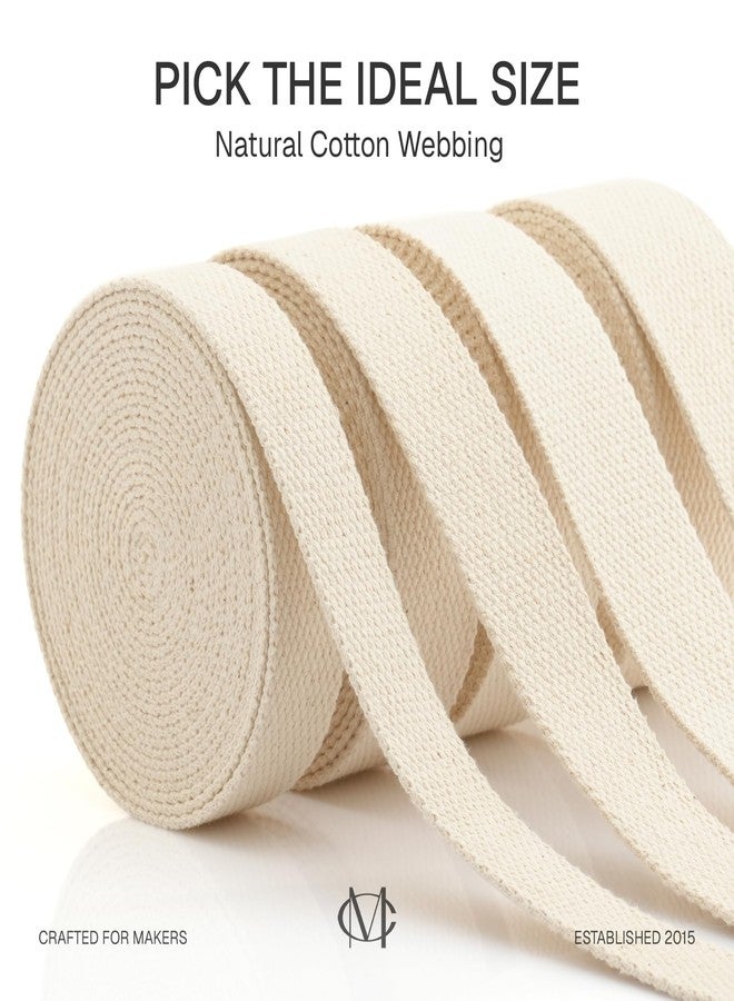 CRAFTMEMORE Natural Cotton Webbing Ribbon for Arts & Crafts, Fabric Purse Strap, Belting, Tote Bags (1 Inch, 50 Yards) - Image 4