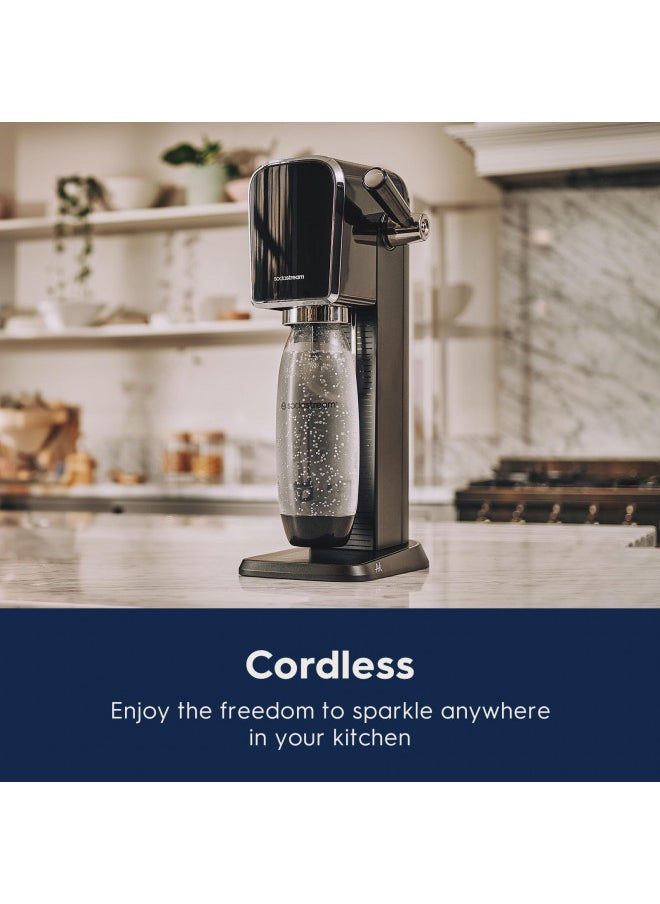 SodaStream - SodaStream Art Sparkling Water Maker Bundle (Misty Blue), with CO2, DWS Bottles, and Bubly Drops Flavors - Image 1
