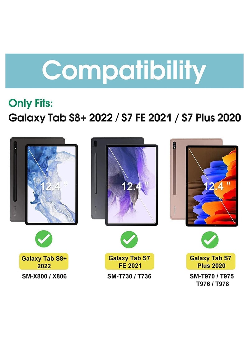 Case Compatible with Samsung Galaxy Tab S8 Plus 2022 / Tab S7 FE 2021 / Tab S7 Plus 2020 12.4-inch Tablet Case, Clear Soft TPU Shookproof Ultra-Thin Lightweight Anti-Scratch Protective Cover Case - Image 2