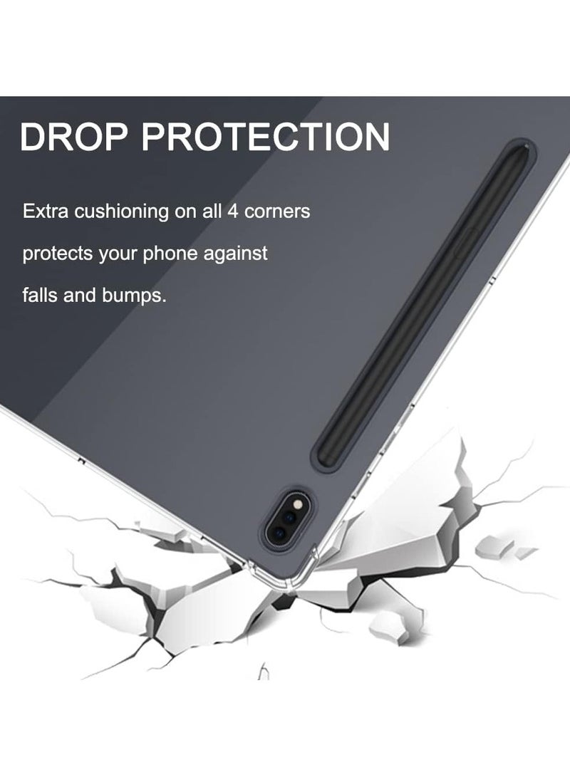 Case Compatible with Samsung Galaxy Tab S8 Plus 2022 / Tab S7 FE 2021 / Tab S7 Plus 2020 12.4-inch Tablet Case, Clear Soft TPU Shookproof Ultra-Thin Lightweight Anti-Scratch Protective Cover Case - Image 4