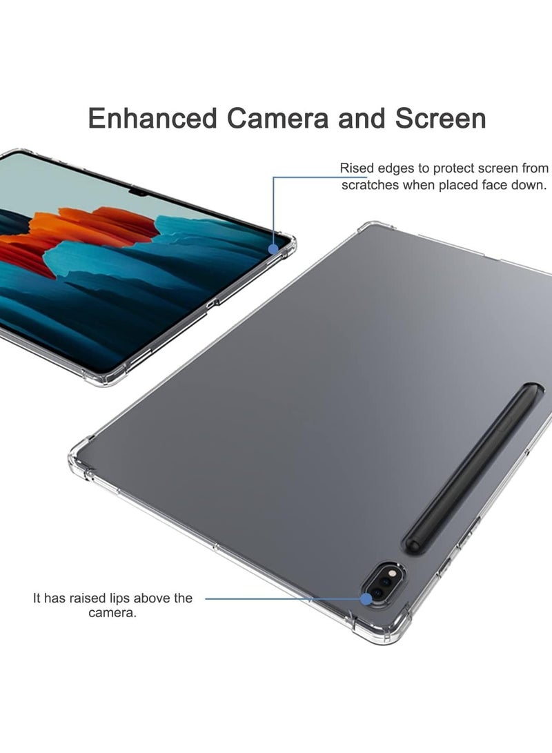 Case Compatible with Samsung Galaxy Tab S8 Plus 2022 / Tab S7 FE 2021 / Tab S7 Plus 2020 12.4-inch Tablet Case, Clear Soft TPU Shookproof Ultra-Thin Lightweight Anti-Scratch Protective Cover Case - Image 5