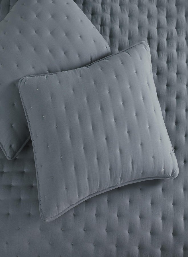 WDCOZY Blue Cloud Quilt Twin Size Bedding Set with Pillow Sham, Puffy Cozy Lightweight Bedspread Coverlet, Soft Cute Bed Cover for All Season - 2 Pieces, 68x90 inches - Image 4