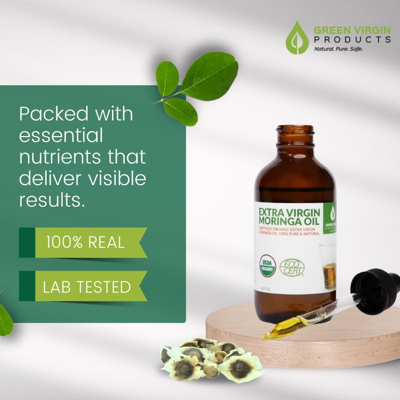 green virgin products Organic Moringa Oil, Cold Pressed, Extra Virgin, 100% Pure, Food Grade - Image 5