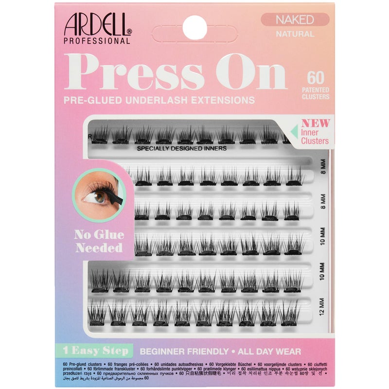 Ardell Press On Lashes Naked Natural  Pre Glued Lash Clusters for AllDay Wear No Glue Needed 60 Clusters