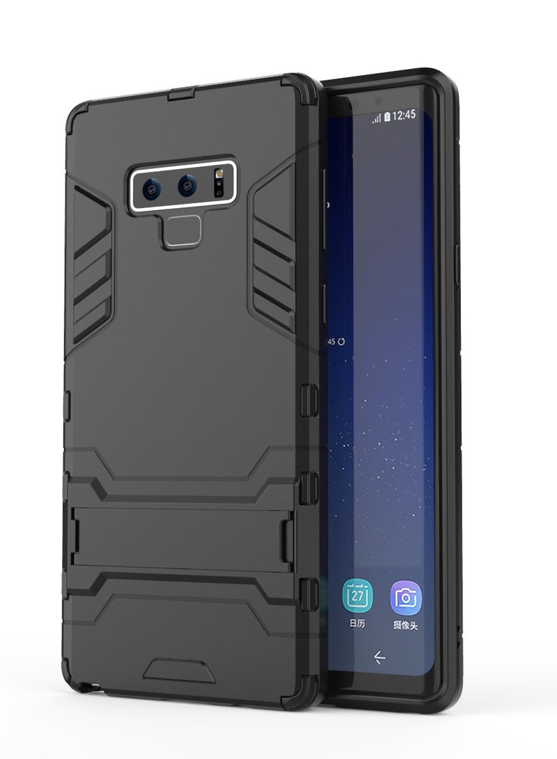 Phone Case Cover TPU+PC With stand in Back shock resistant compatible with Samsung Galaxy Note 9 ( Black ) - Image 1