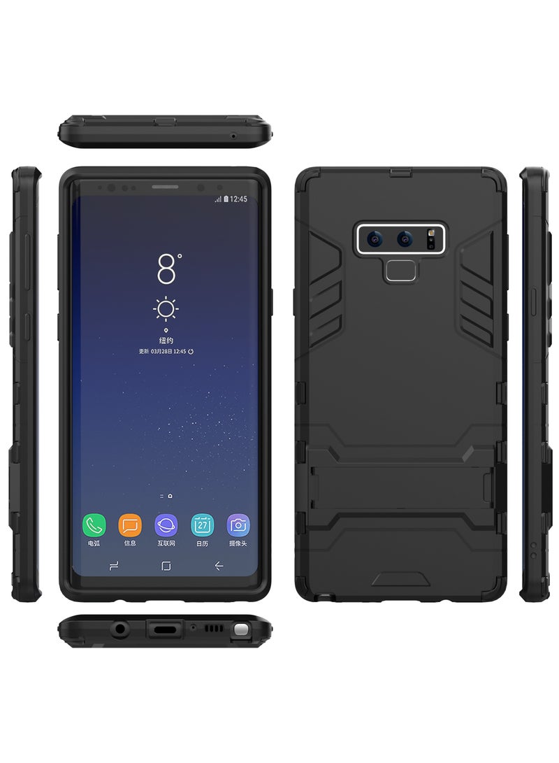 Phone Case Cover TPU+PC With stand in Back shock resistant compatible with Samsung Galaxy Note 9 ( Black ) - Image 3