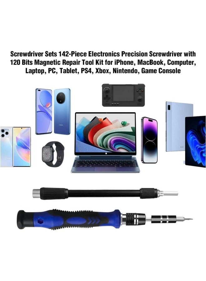ALongDeng Electronics Precision Screwdriver Sets 142 Piece with 120 Bits Magnetic Repair Tool Kit for iPhone MacBook Computer Laptop PC Tablet PS4 Xbox Nintendo Game Console - Image 5