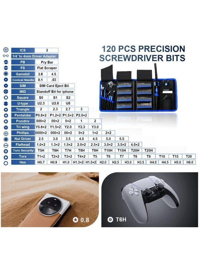 ALongDeng Electronics Precision Screwdriver Sets 142 Piece with 120 Bits Magnetic Repair Tool Kit for iPhone MacBook Computer Laptop PC Tablet PS4 Xbox Nintendo Game Console - Image 2