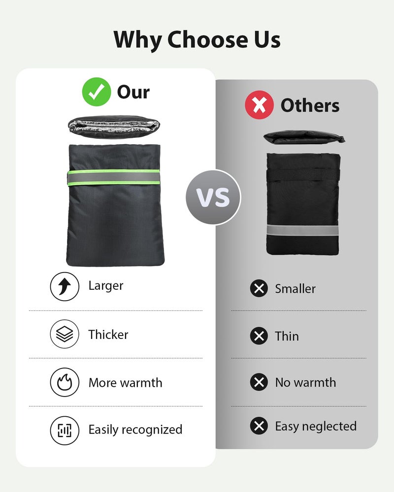 Kanosan Outdoor Faucet Covers for Winter Freeze Protection, Kanosan 8.3"H X 6.7"W Thickened Reflective Outside Spigots Covers Hose Bib Insulated Sock for Winter Cold Weather, 2 Pack Black - Image 5