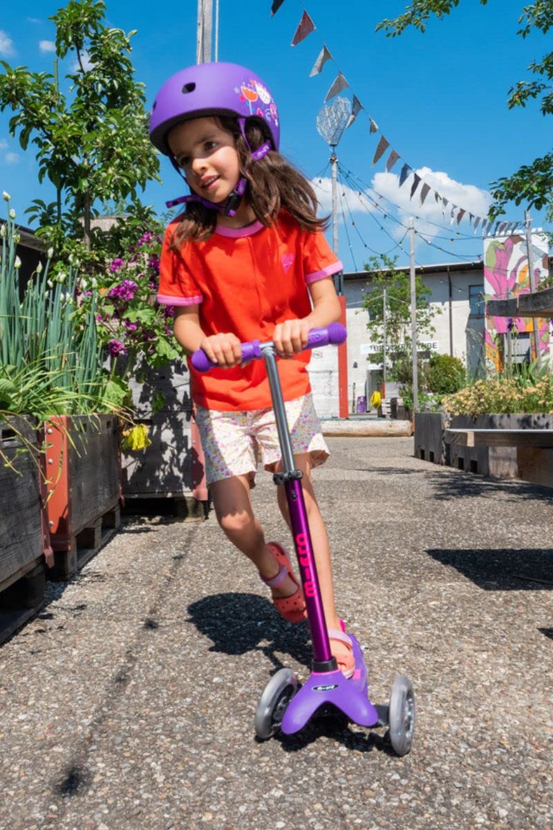 Micro Kickboard | Mini Deluxe LED | Three-Wheeled | Lean-to-Steer Swiss-Designed Micro Scooter | Motion-Activated Light-Up Wheels | Toddlers & Children Ages 2-5 (Purple/Pink) - Image 2