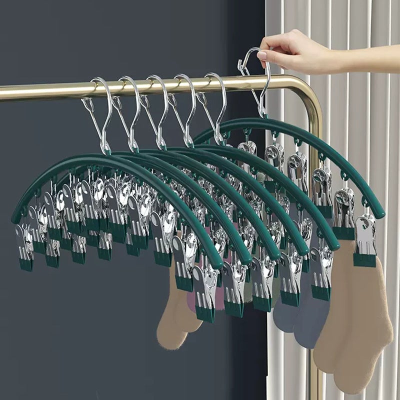 Plastic Dipping Socks Rack Multi-Clip Clothes Hanger Drying Socks Artifact Multi-Functional Household Balcony Wardrobe Storage Hook Socks Clip - Image 5