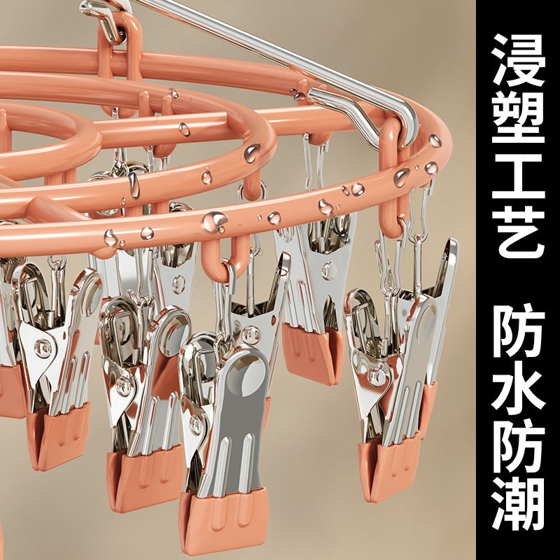 Plastic Dipping Socks Rack Multi-Clip Clothes Hanger Drying Socks Artifact Multi-Functional Household Balcony Wardrobe Storage Hook Socks Clip - Image 3