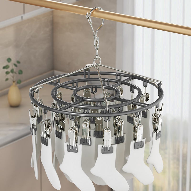 Plastic Dipping Socks Rack Multi-Clip Clothes Hanger Drying Socks Artifact Multi-Functional Household Balcony Wardrobe Storage Hook Socks Clip - Image 2