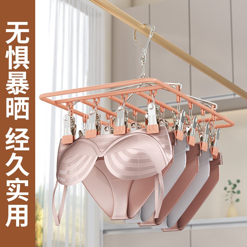 Plastic Dipping Socks Rack Multi-Clip Clothes Hanger Drying Socks Artifact Multi-Functional Household Balcony Wardrobe Storage Hook Socks Clip - Image 4
