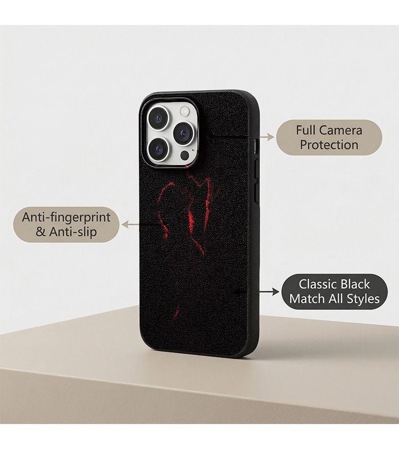 Red Black Couple Kiss Anti Fall Phone Case Compatible With IPhone 16 Plus - Image 3
