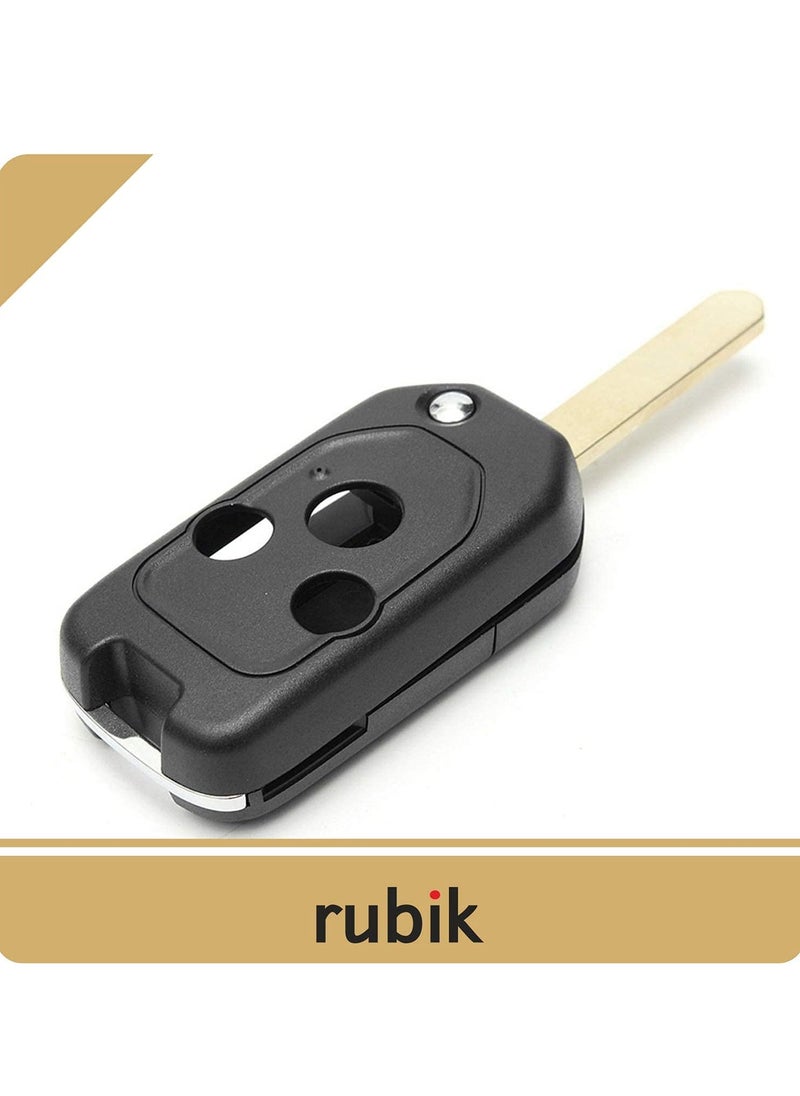 3 Buttons Modified Car Remote Key Case Uncut Flip Key Blade Fob Shell Case For Honda Accord Civic CR-V Fit Jazz Insight Odyssey Pilot