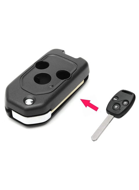 3 Buttons Modified Car Remote Key Case Uncut Flip Key Blade Fob Shell Case For Honda Accord Civic CR-V Fit Jazz Insight Odyssey Pilot