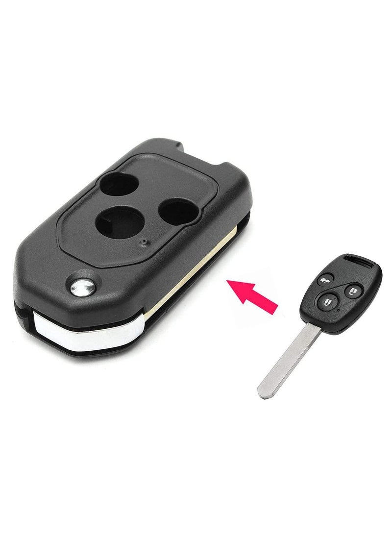 3 Buttons Modified Car Remote Key Case Uncut Flip Key Blade Fob Shell Case For Honda Accord Civic CR-V Fit Jazz Insight Odyssey Pilot