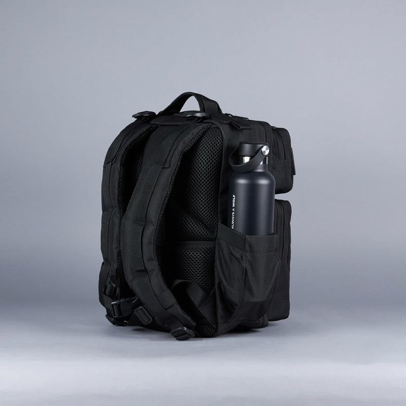 WOLFpak 15L Slim Tactical Gym Backpack - Durable 1000D Waterproof Oxford Material | Minimalist Daypack w/Laptop Pocket & Dual Cup Holders | Great for Travel & Everday Carry | (Nightshade) - Image 4