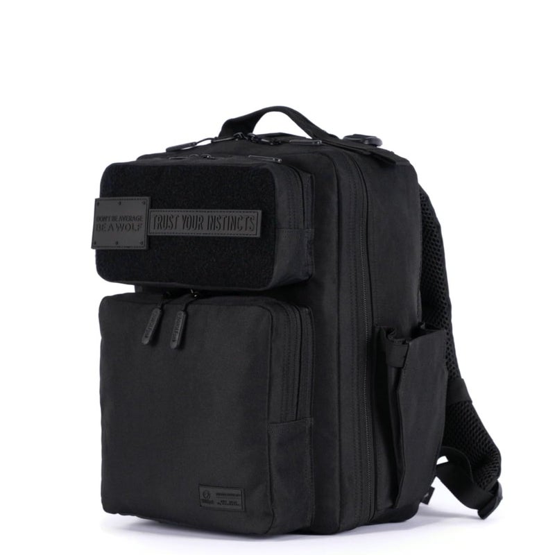 WOLFpak 15L Slim Tactical Gym Backpack - Durable 1000D Waterproof Oxford Material | Minimalist Daypack w/Laptop Pocket & Dual Cup Holders | Great for Travel & Everday Carry | (Nightshade) - Image 1