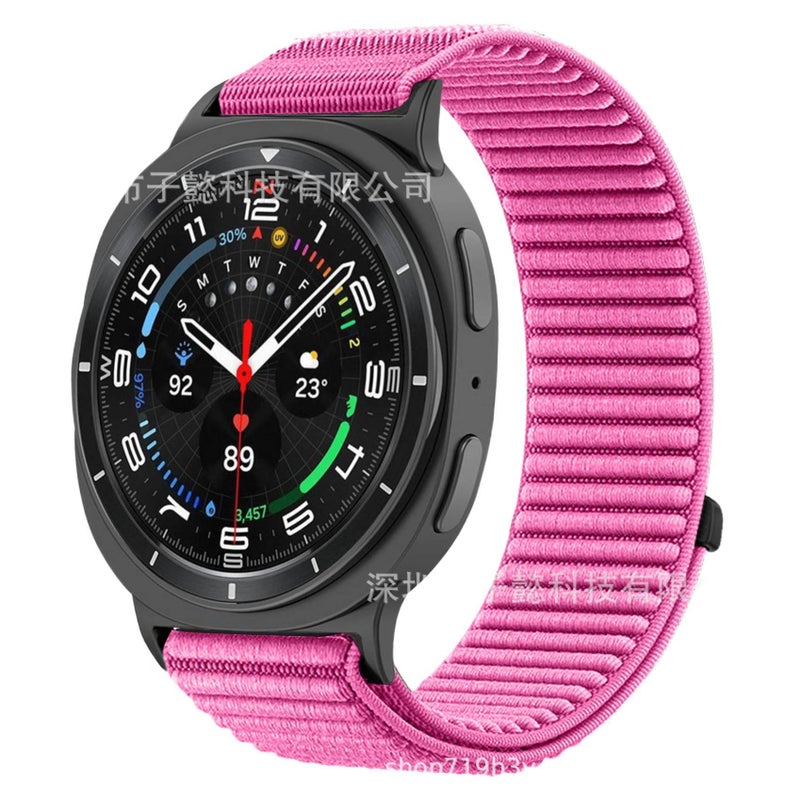 سوار ساعة ذكية سوار نايلون حلقي متوافق باللون أسود قابل للتعديل مع Samsung Galaxy Watch 8 بملاءمة قابلة للتعديل وحزام بديل - Image 1