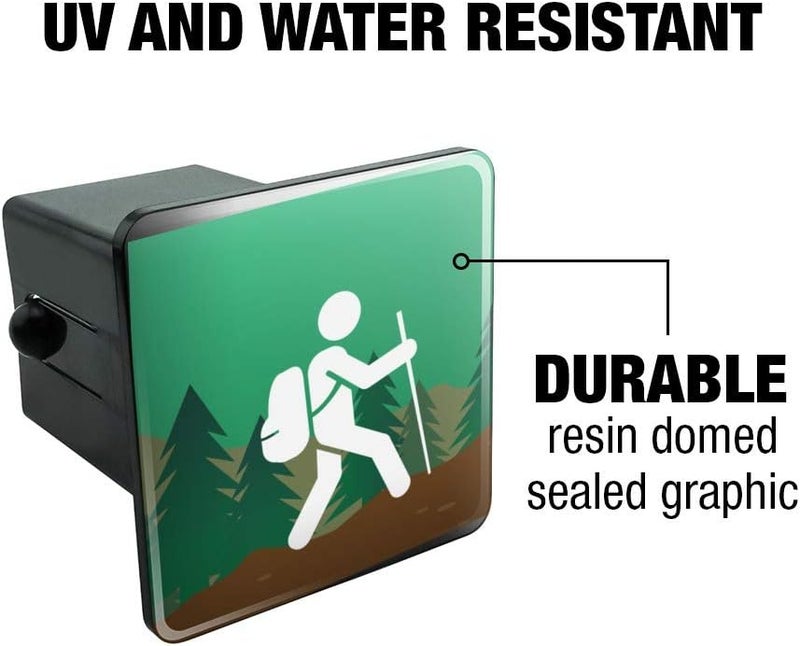 GRAPHICS & MORE Hiker Hiking Symbol Mountain Nature Tow Trailer Hitch Cover Plug Insert 2" - Image 2