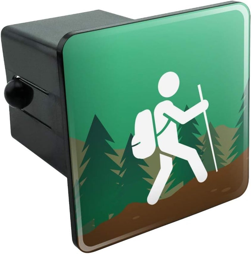 GRAPHICS & MORE Hiker Hiking Symbol Mountain Nature Tow Trailer Hitch Cover Plug Insert 2" - Image 1