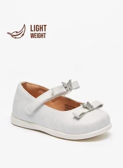 بيرفيت Butterfly Accent Lightweight Mary Jane Shoes with Hook and Loop Closure
