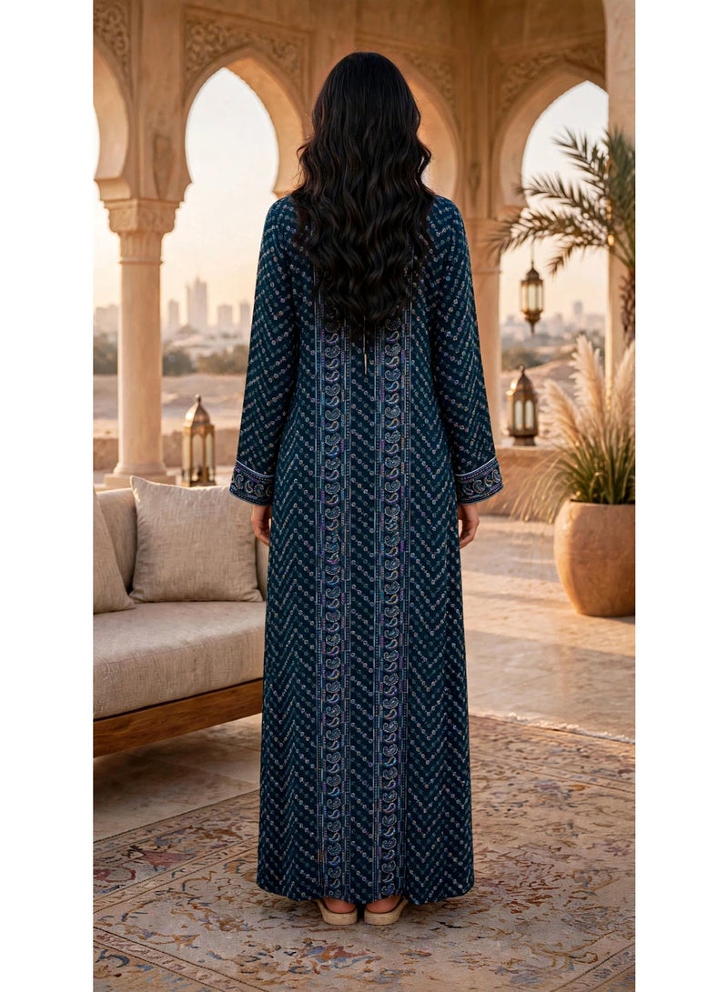 اكسا جلابية الخيوط الملكية IK209 Green - Image 5