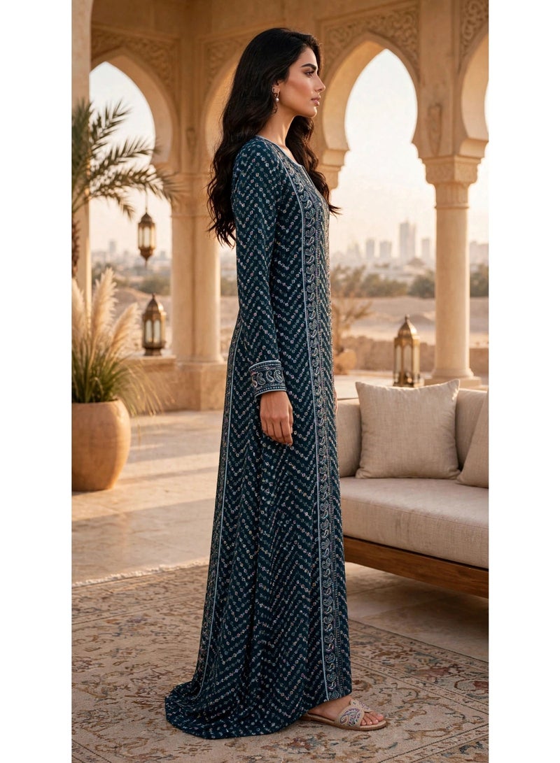 اكسا جلابية الخيوط الملكية IK209 Green - Image 3