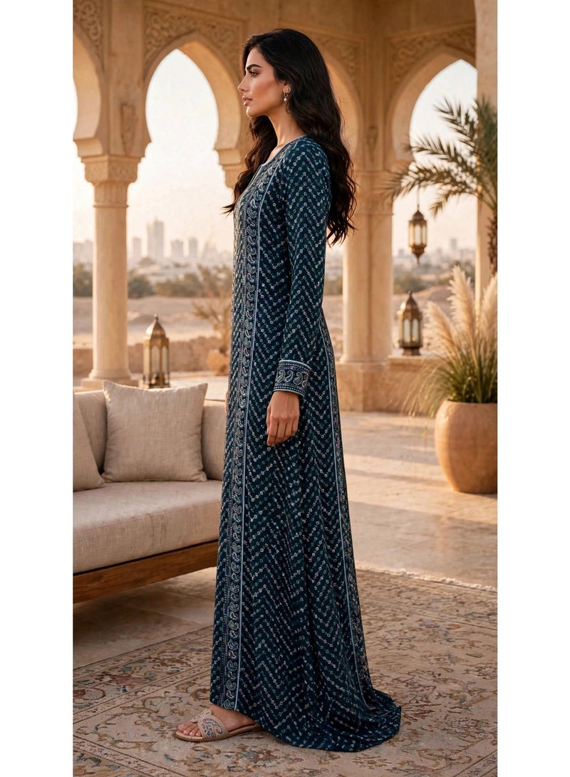 اكسا جلابية الخيوط الملكية IK209 Green - Image 4