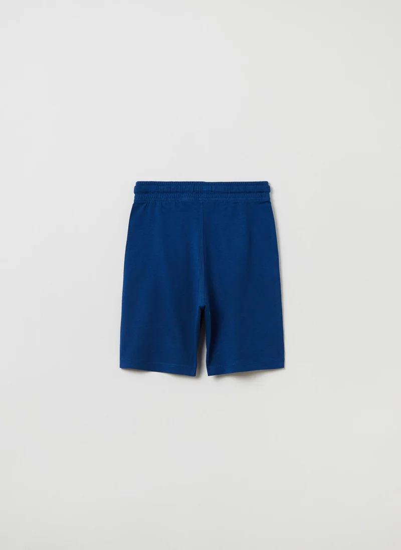 Ovs Bermuda Joggers With Palm Print