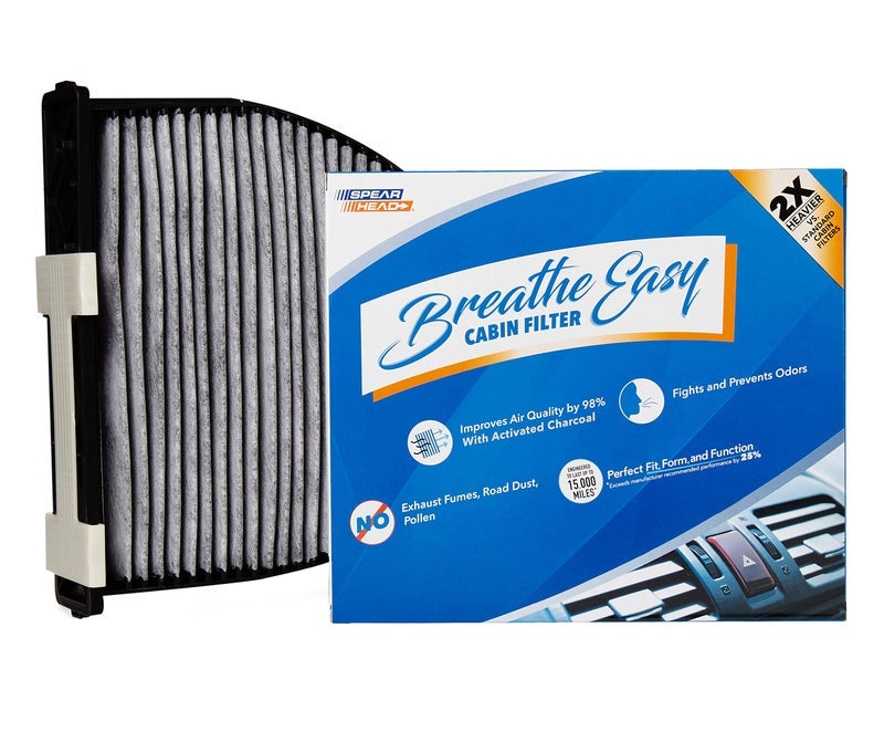 Spearhead Odor Defense Breathe Easy AC & Heater Cabin Filter, Fits Like OEM, Up to 25% Longer Lasting w/Activated Carbon (BE-934)