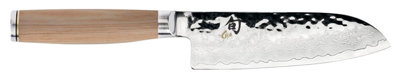 Shun Shun Premier Blonde 55 Santoku Knife Handcrafted and HandSharpened Japanese All Purpose Knife VGMAX Core with Damascus Stainless Steel Cladding Pakkawood Handle Versatile Japanese Tool 