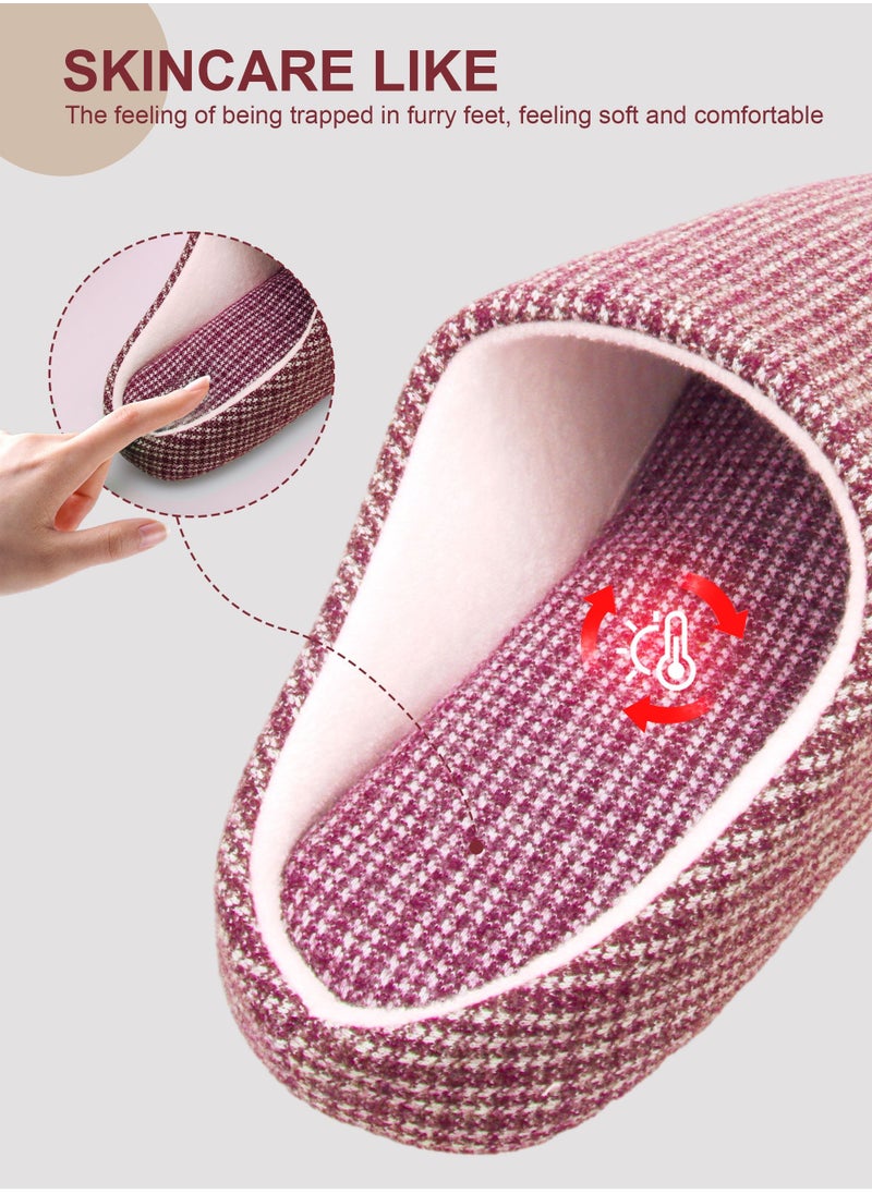 HomarKet Comfort Slip on Bedroom Slippers for Women Memory Foam Soft House Slippers Warm Plush Non-Slip Loafer Shoes for Indoor and Outdoor  - Image 4