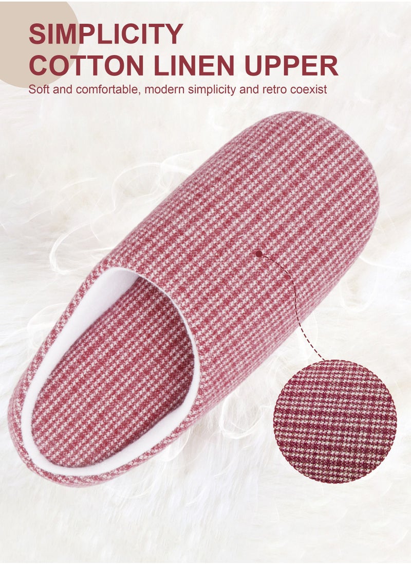 HomarKet Comfort Slip on Bedroom Slippers for Women Memory Foam Soft House Slippers Warm Plush Non-Slip Loafer Shoes for Indoor and Outdoor  - Image 3