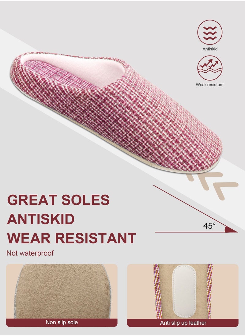 HomarKet Comfort Slip on Bedroom Slippers for Women Memory Foam Soft House Slippers Warm Plush Non-Slip Loafer Shoes for Indoor and Outdoor  - Image 1