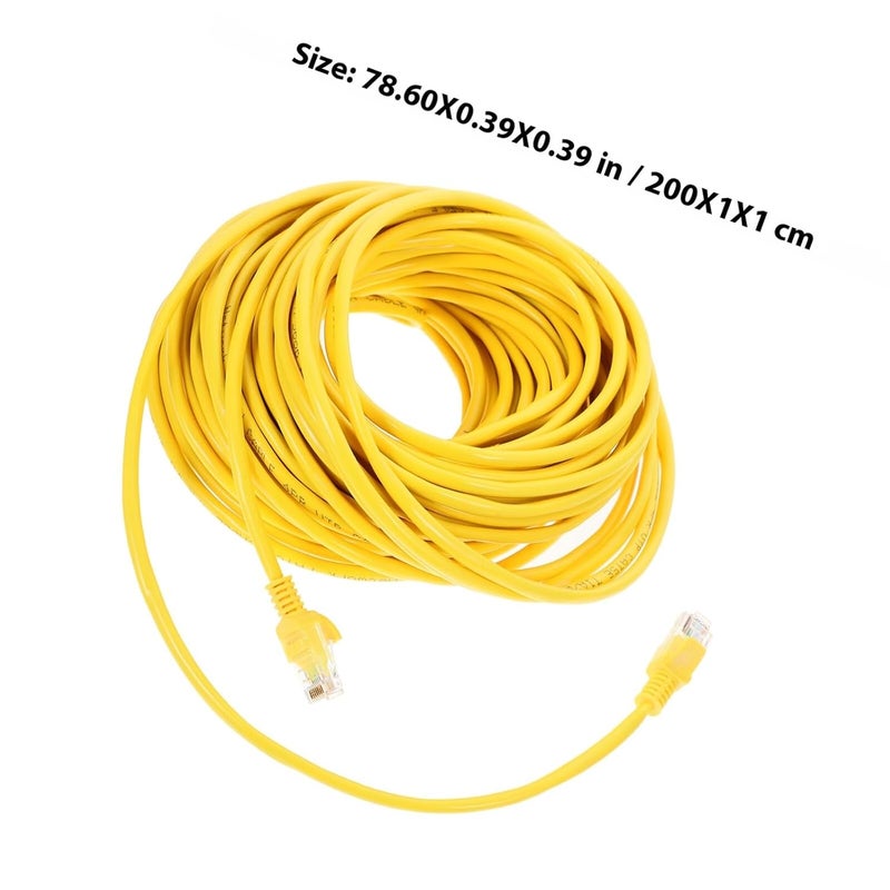 Cat 5e Ethernet Cable 20m Patch Cord Network Cable Yellow Unshielded High-Speed Computer Internet Wire for Home and Office Networking - Image 2