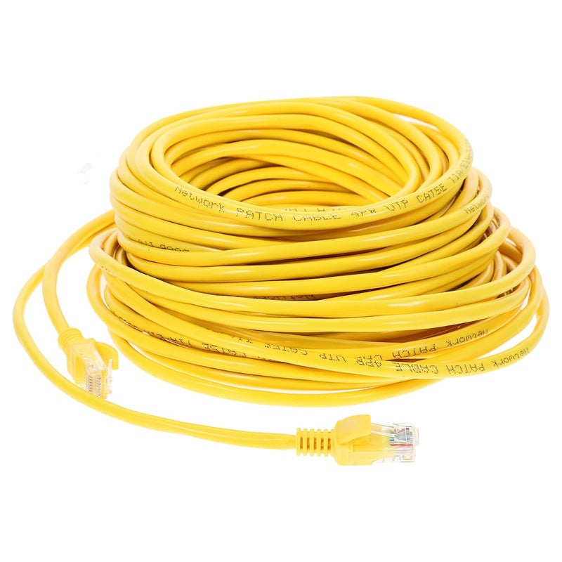 Cat 5e Ethernet Cable 20m Patch Cord Network Cable Yellow Unshielded High-Speed Computer Internet Wire for Home and Office Networking - Image 1