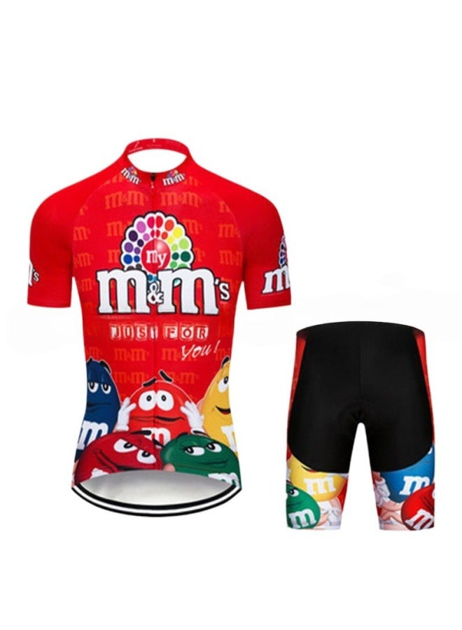 Children's Summer Short-sleeved Cycling Clothing Mountain Bike Downhill Clothing Roller Skating Clothing