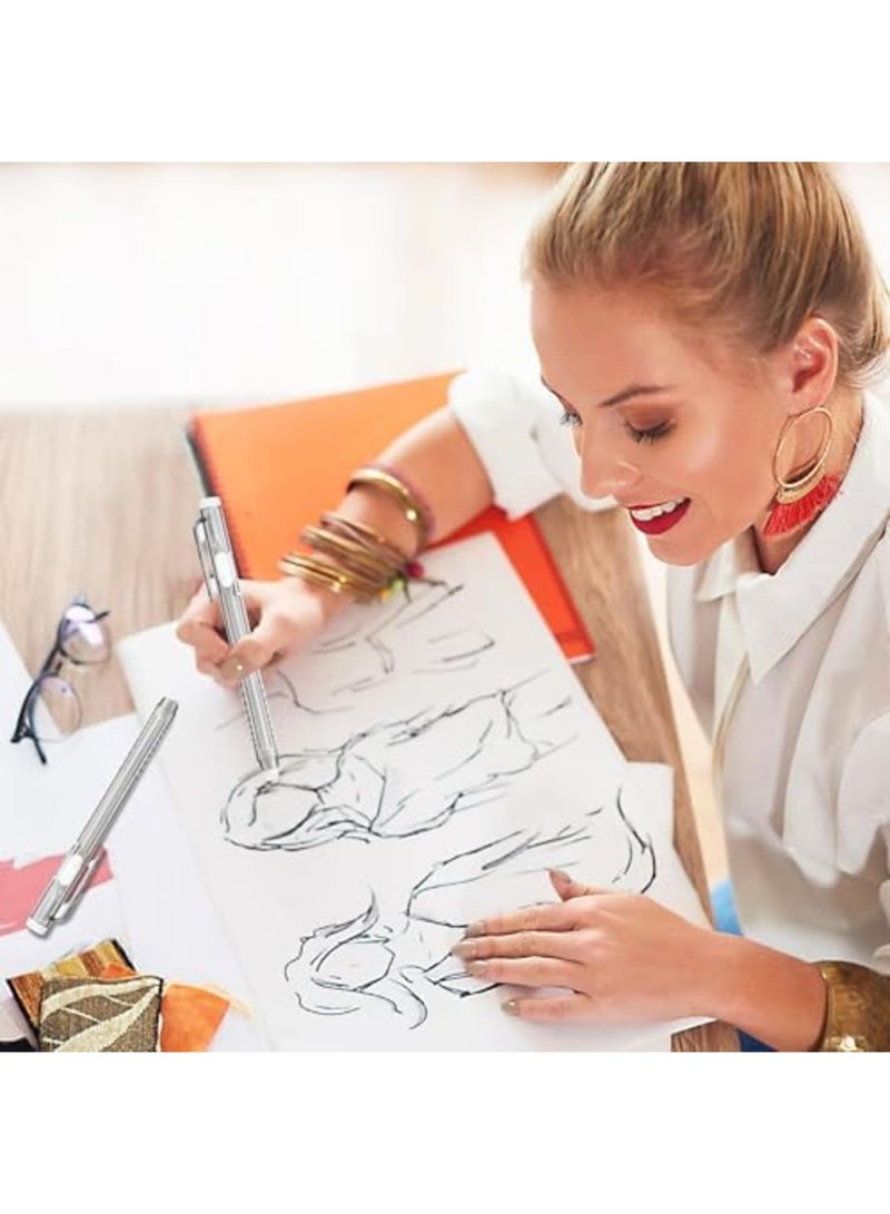 SYOSI 2Pcs Retractable Mechanical Eraser Pen with 10Pcs Replacement Eraser Refills Mechanical Pencil Eraser for Sketch, Drafting,Art,Drawing Supplies - Image 2