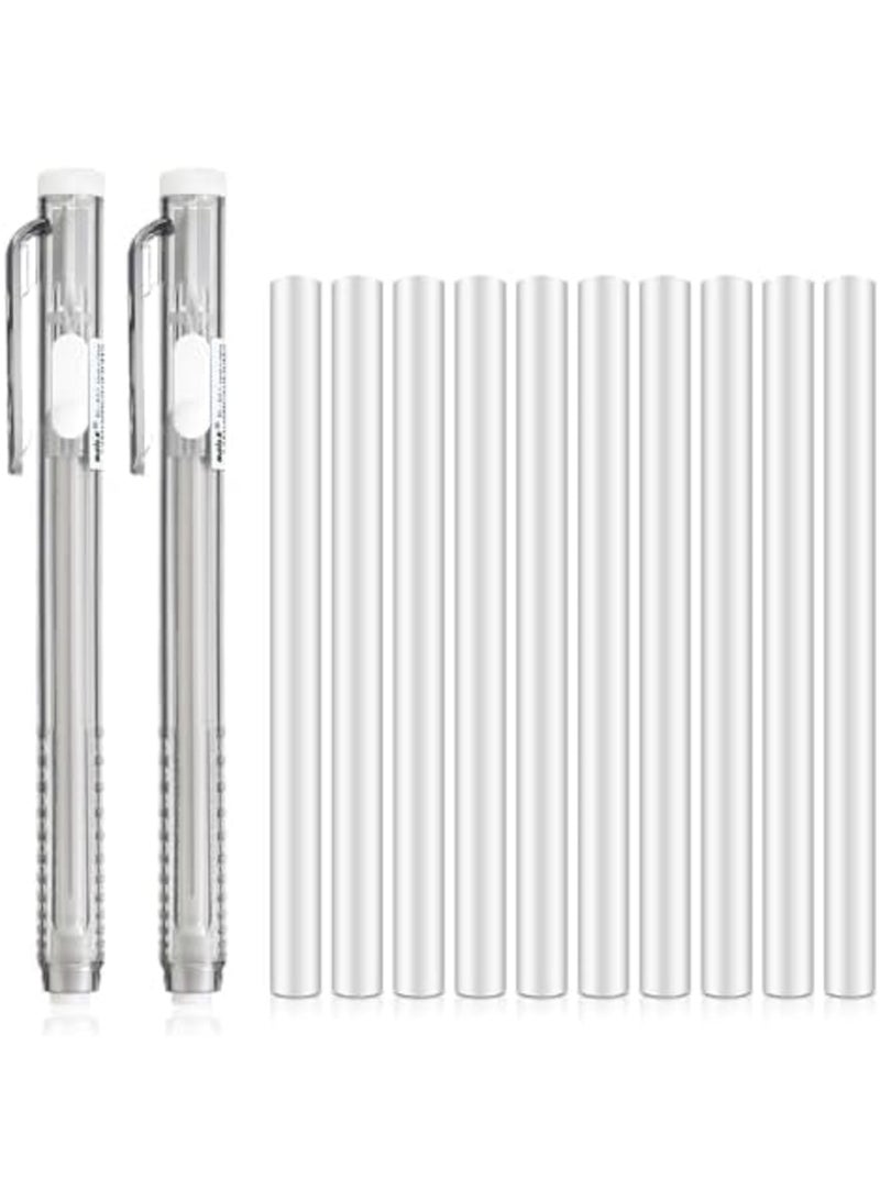 SYOSI 2Pcs Retractable Mechanical Eraser Pen with 10Pcs Replacement Eraser Refills Mechanical Pencil Eraser for Sketch, Drafting,Art,Drawing Supplies - Image 1