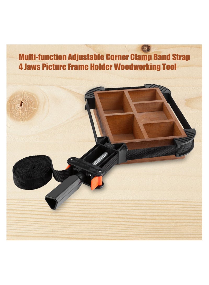 Picture Frame Clamps, Multi-Function Adjustable Corner Clamp, Wood working Quick Adjustable Tape Clamp, with 4 Jaws Band Strap Clamp, for Picture Frame Holder Binding, 90 Degree Right Angle Clamps - Image 3